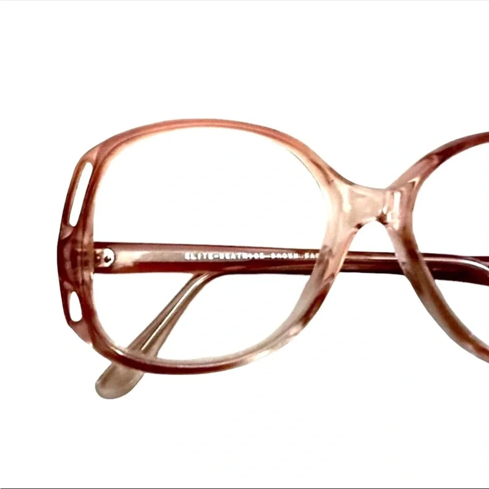 1980’s Vintage Gradient Brown, Oversized Geek Eyeglasses Cutouts,‎ NOS